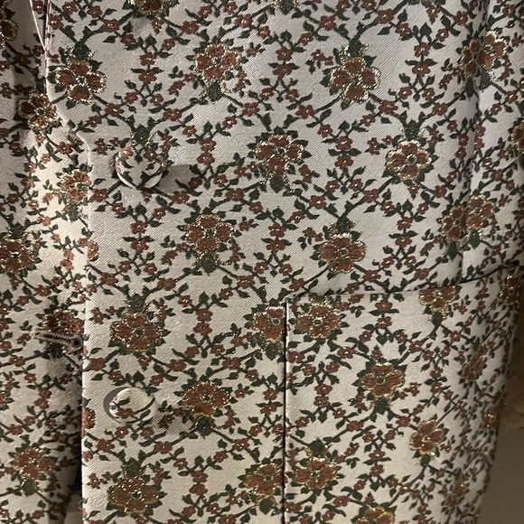 SEZANE brocade Gustav blazer in stunning gold lurex flower print - Picture 3 of 14
